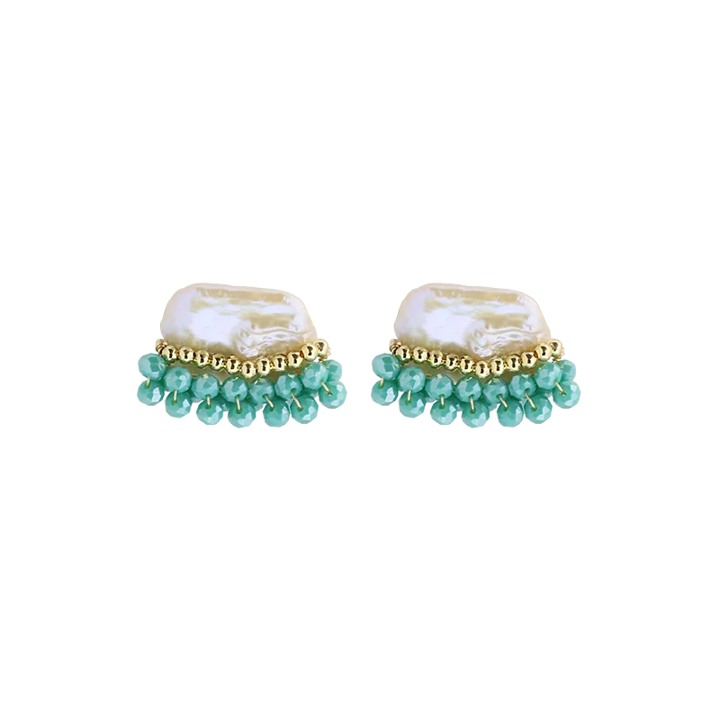 Natural Freshwater Baroque Pearl Earrings Korean Style Women Luxury Jewelry Fashion Ladies and Girls Gift GE1586