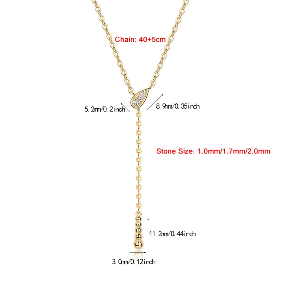 Y-shaped Moissanite Pendant Necklace for Women 925 Sterling Silver Plated 18K Gold Neck Chain Birthday Party Gifts Fine Jewelry