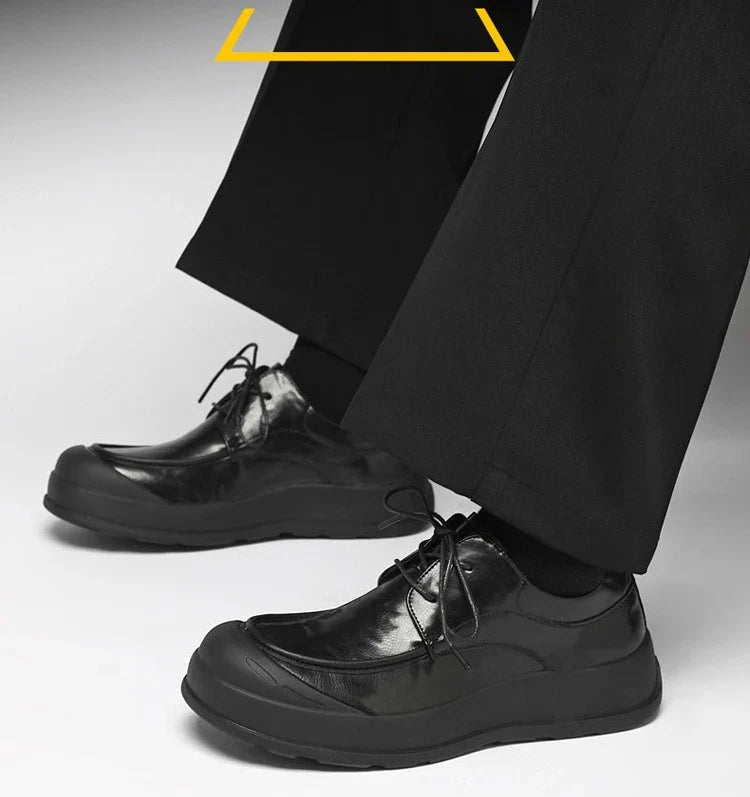 Spring New Designer Business Casual Shoes for Men Black Genuine Leather Shoes Male British Style Soft Sole Fashion Shoe Man