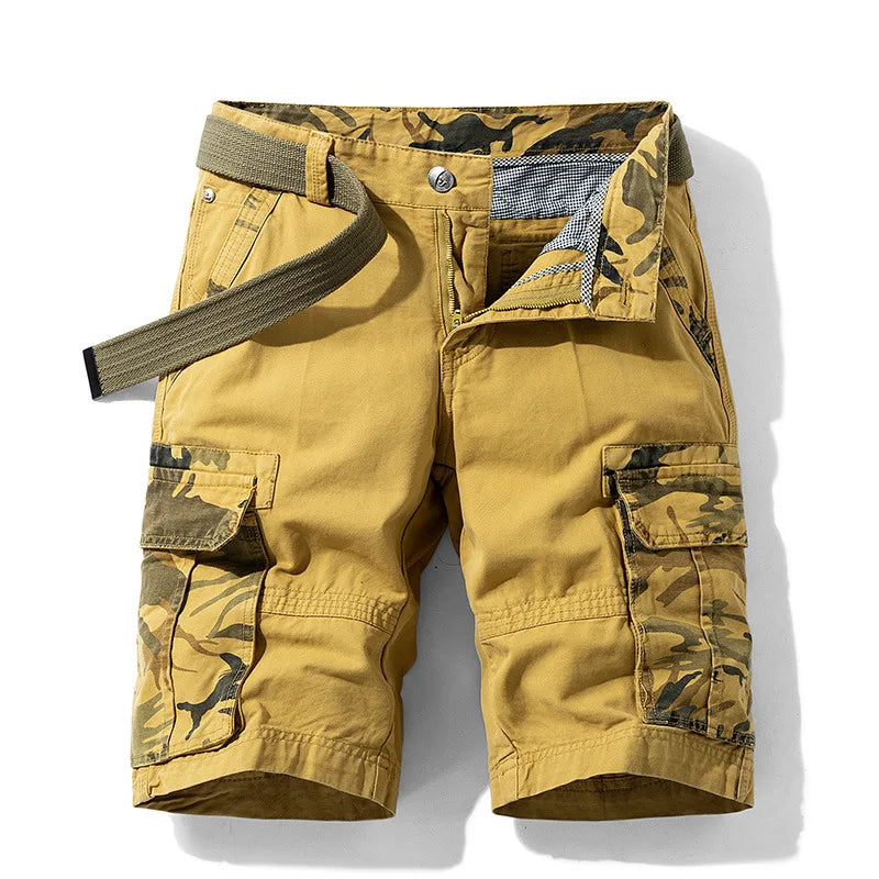 Daily Wear Street Fashion 5 Inch Shorts Men's Summer Casual Multi Pocket Cargo Shorts Loose Straight Breathable Outdoor Sports