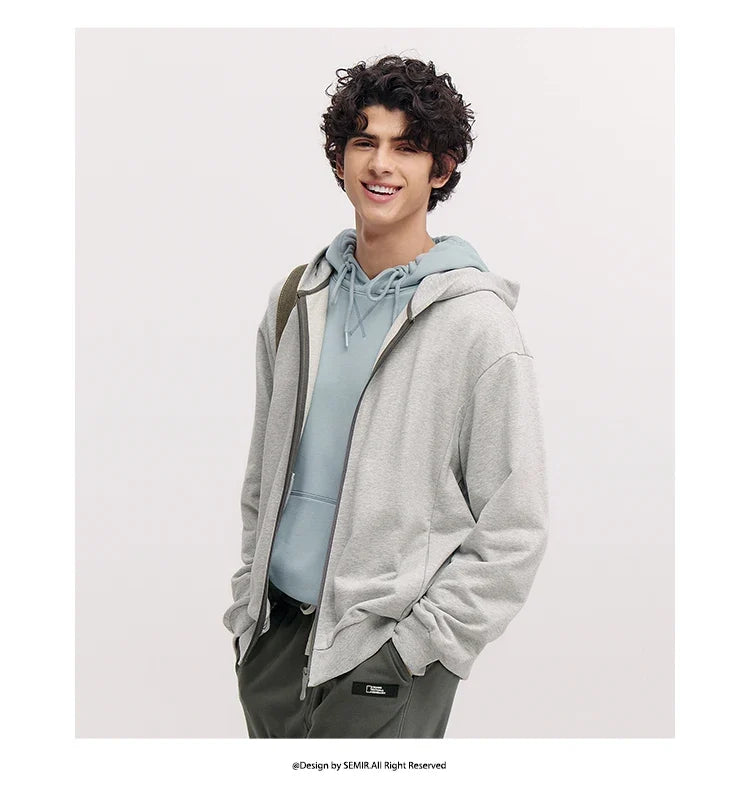 Jacket Men Hooded Cardigan Coat Couple 2025 New Spring Casual Outfit Minimalist and Versatile for Daily Wear