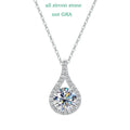 1-5ct Real Moissanite Necklace for Women Sparkling S925 Sterling Silver Jewelry Water Drop Pendant Girls Birthday Gift