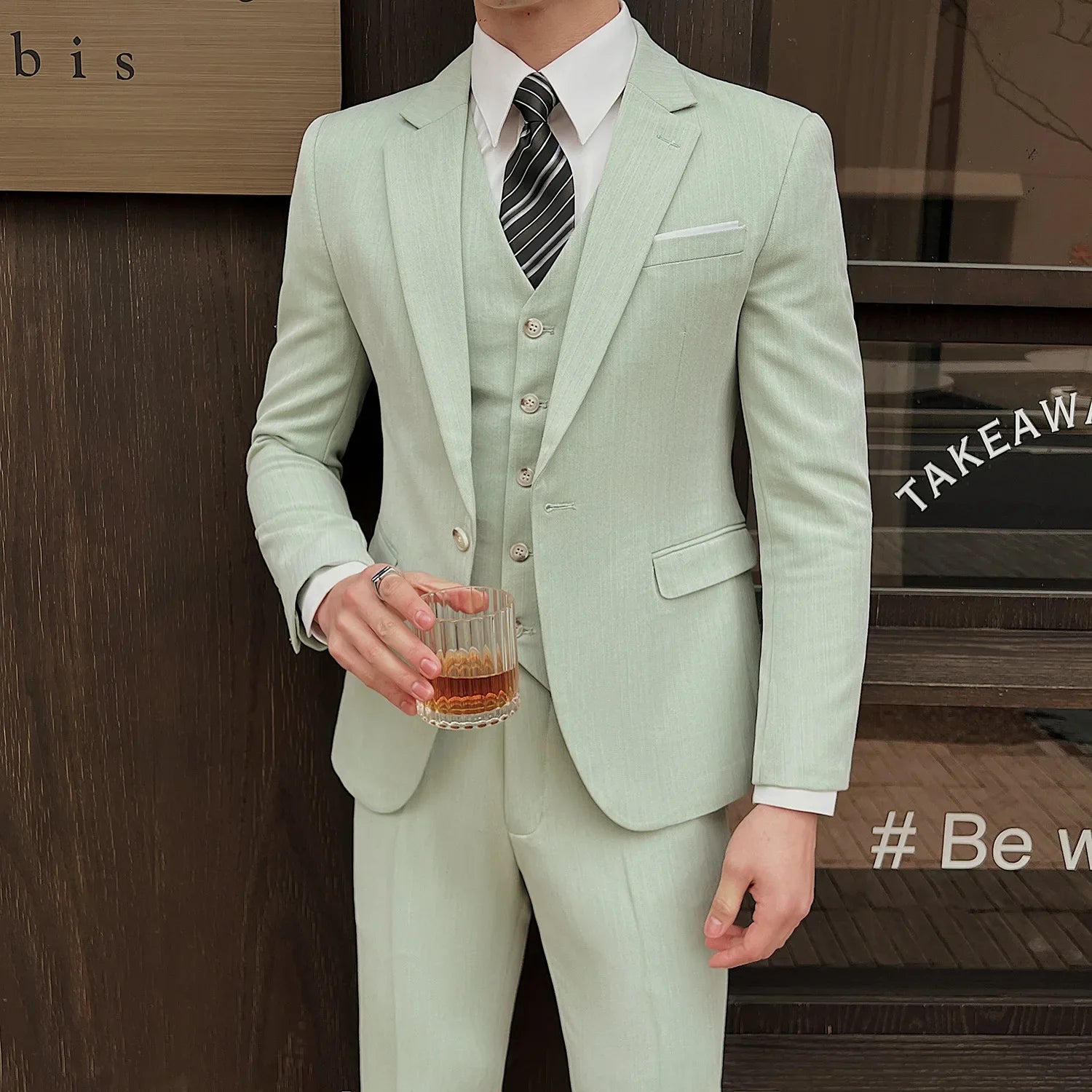 New High-quality Men's Three-Piece Suit Set