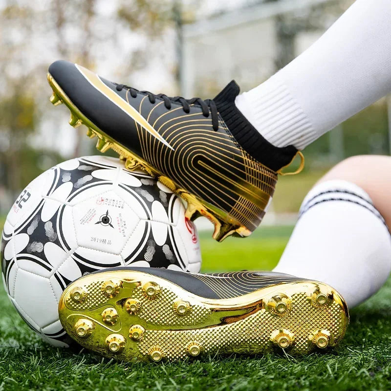 Men Soccer Shoes Ankle Outdoor Long Spikes Football Boots TF Professional Grass Cleats Unisex Football Shoes Chuteira Society