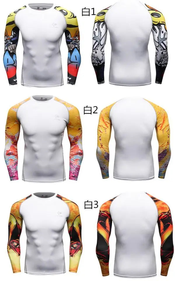 Clothes Full Sleeve White Rashguards For Swimwear Anti -uv Sunscreen T Shirt Boxing Trainning Wear Bjj Jiu Jitsu Rash Guard