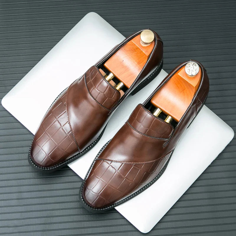 Men's Retro Leather Shoes – Classic Vintage-Inspired Formal Footwear for Adults