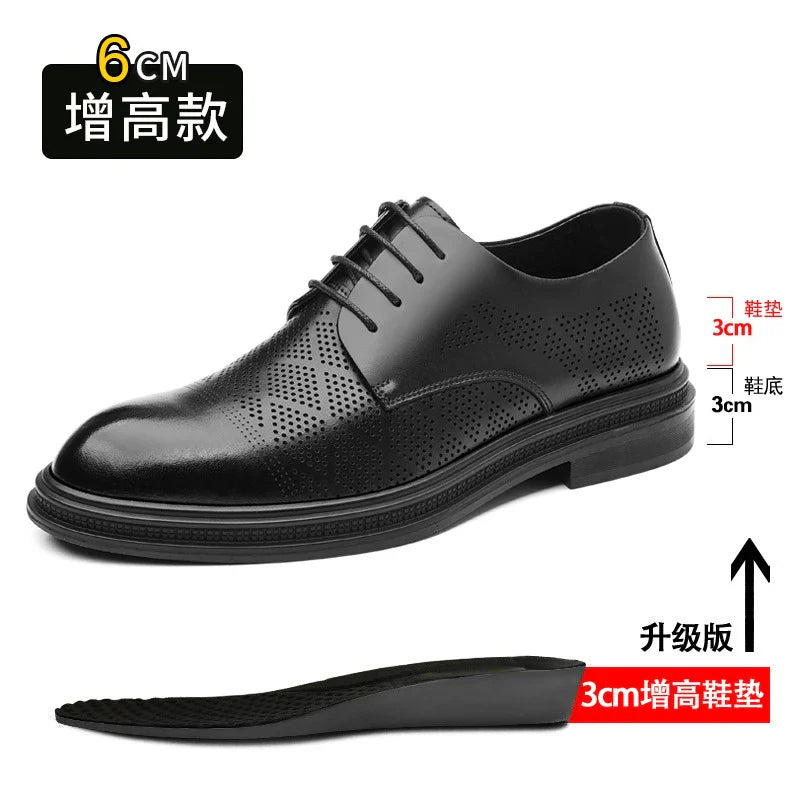 Mens Black Leather Shoes Autumn British Style Formal Business Footwear Low Top Commute Style Dress Shoes For Suits
