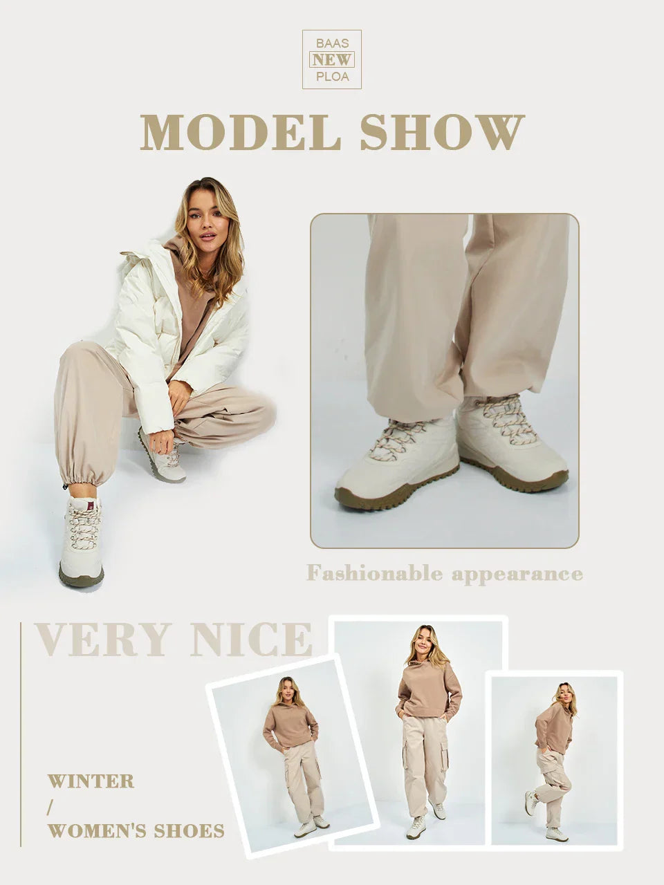 Winter Women Sneakers Plush Warm Snow Boots Non-Slip Waterproof Shoes Women Outdoor Boots Walking Shoes
