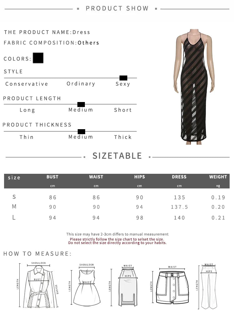 Summer Release Junior Ankle-Length Sexy High Street Dress Perspective Girl Solid Halter Slim Cleavage Backless Robe