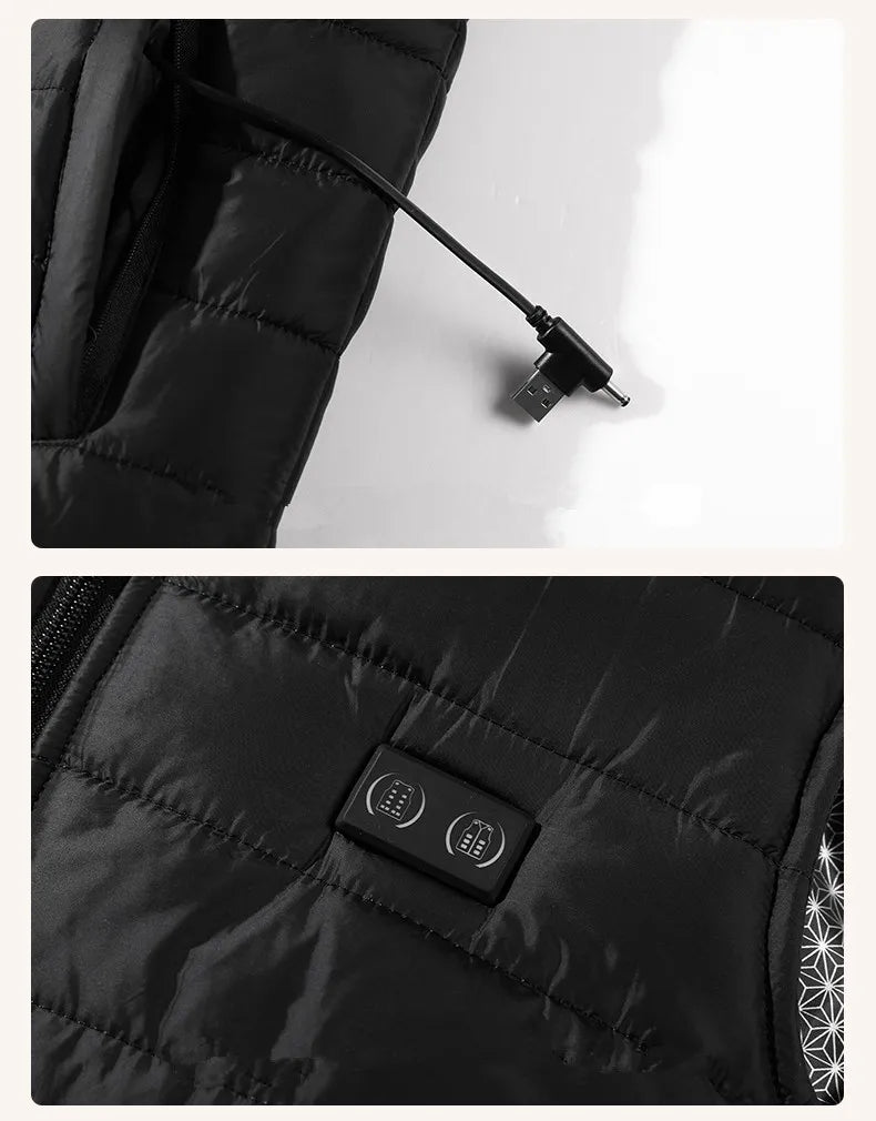 New Winter Unisex V-Neck 22 Zone Heat Resistant Warm Vest Middle-Aged And Elderly People Worn Both Inside And Outside Waistcoat
