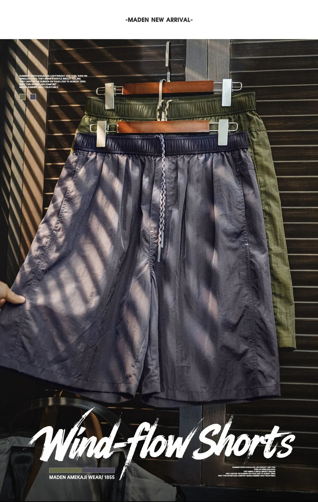 Men's Amekaji Shorts Summer Retro Oversized Wide Leg Casual Shorts Elastic Waist Cargo Breathable Men's Streetwear Shorts