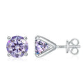 0.5ct 1ct 2ct Moissanite Stud Earrings for Women 925 Sterling Silver Pink Black Blue Grey Sparkling Lab Diamond Earring