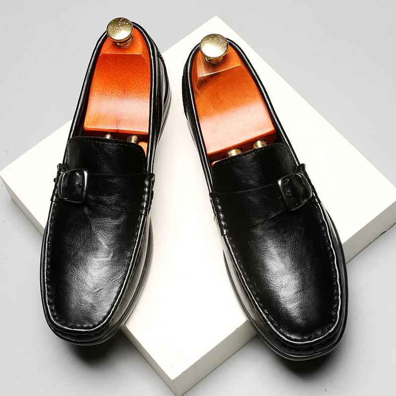 High Quality Men's Genuine Leather Loafers Handmade Casual Shoes Moccasins Slip on Walking Flats Versatile Male Business Shoes