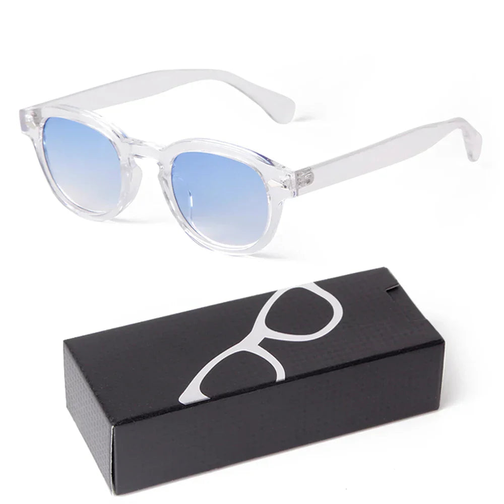 Fashion Gradient Blue Small Round Sunglasses for Women Men Brand Designer Vintage Tortoise Square Sun Glasses Lunettes De Soleil