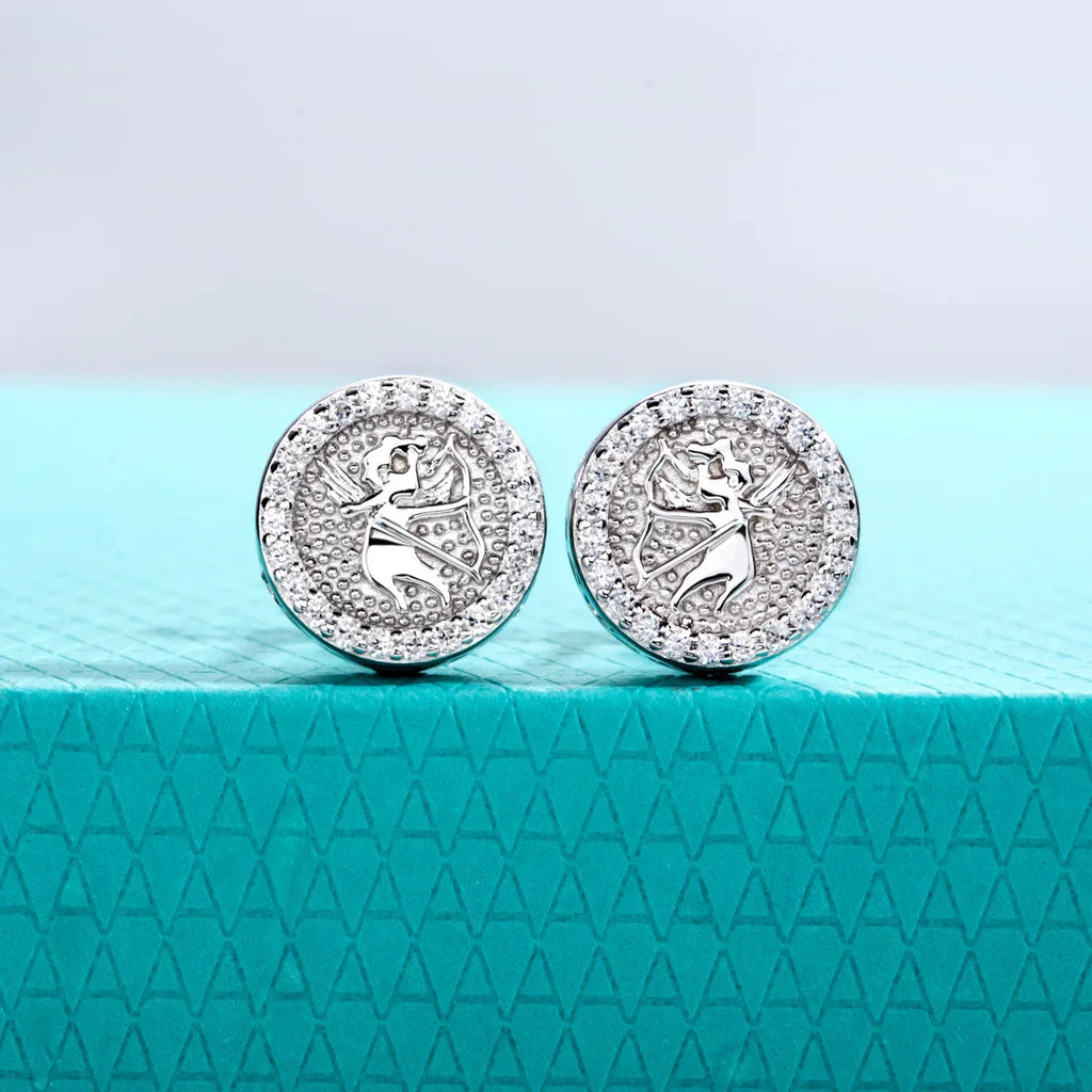 0.29cttw Iced Out Moissanite Stud Earrings 925 Sterling Silver Angel Earring New Age Hip Hop Jewelry for Men And Women