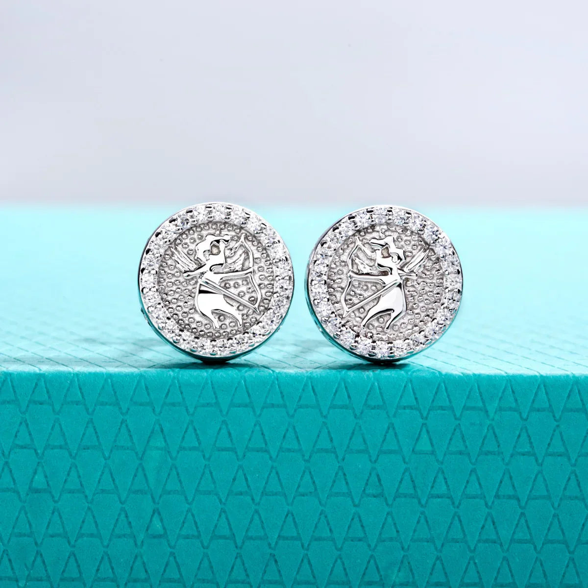 0.29cttw Iced Out Moissanite Stud Earrings 925 Sterling Silver Angel Earring New Age Hip Hop Jewelry for Men And Women