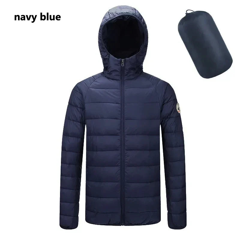 Spring Autumn Men Women Long sleeves Embroidery logo Zipper Front Going Out Light Thin Hooded Down Jacket Warm And Windproof