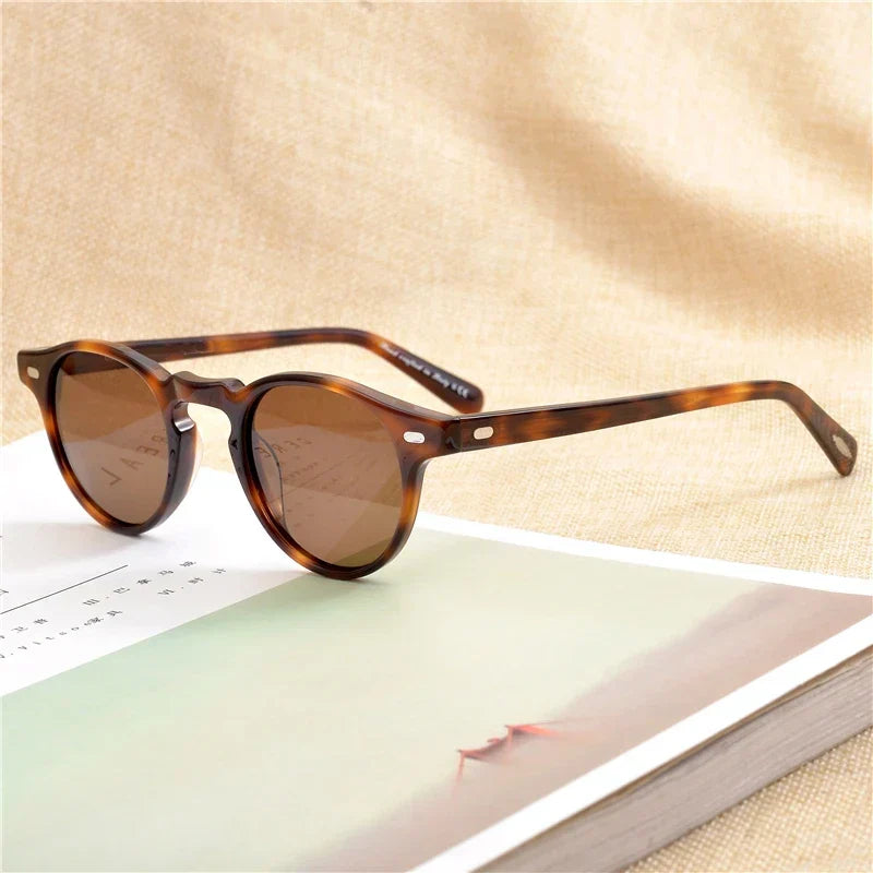 Gregory Peck Vintage Polarized Sun Glasses OV5186 Clear Frame Sunglasses Brand Designer Men Women OV 5186 Gafas Oculos with case