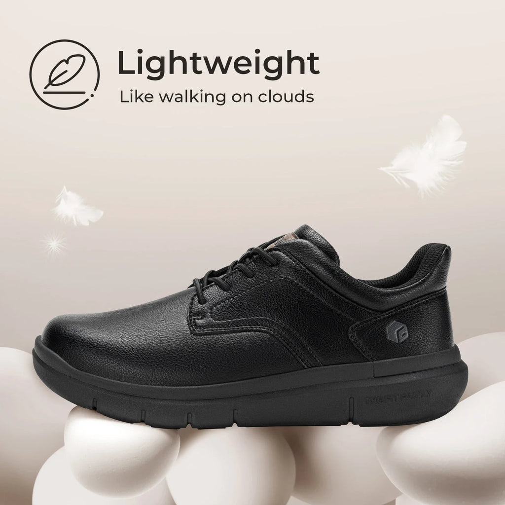 Men'S Shoes Wide Width Leather Slip-On Casual Shoes Lightweight For Swollen Feet With Arch Support Pain Relief
