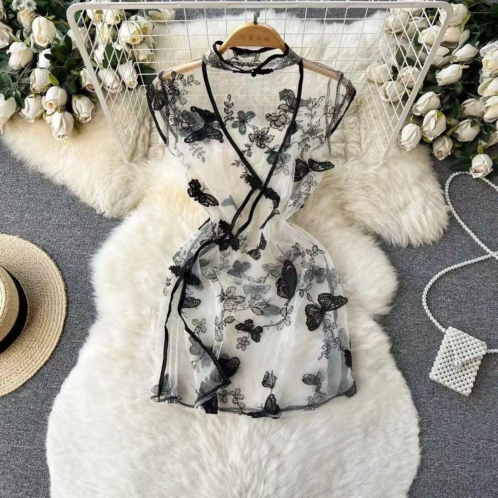 Woman Plus Size Sexy V-Neck Strap Dress Lace Trim Slim Short Dress Women Fashion Comfortable Dress Party Hotsweet