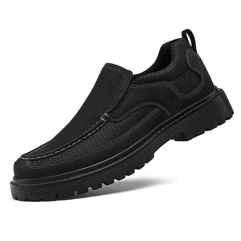 Fashion Khaki Casual Shoes for Men Suede Leather Loafers Men Platform Slip-On Men's Driving Shoes Lightweight Leisure Men Shoes