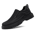 Fashion Khaki Casual Shoes for Men Suede Leather Loafers Men Platform Slip-On Men's Driving Shoes Lightweight Leisure Men Shoes