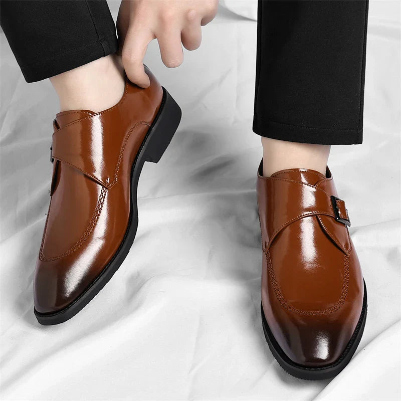Men's Leather Shoes British Style Business Formal Derby Comfortable Fashionable Casual Footwear-SJ1112
