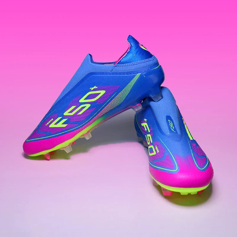 Pro Without-lace F50 Mens Soccer Shoes Boys Training Non-Slip Turf Soccer Cleats TF/FG Football Sneakers Chuteira Campo 35-45