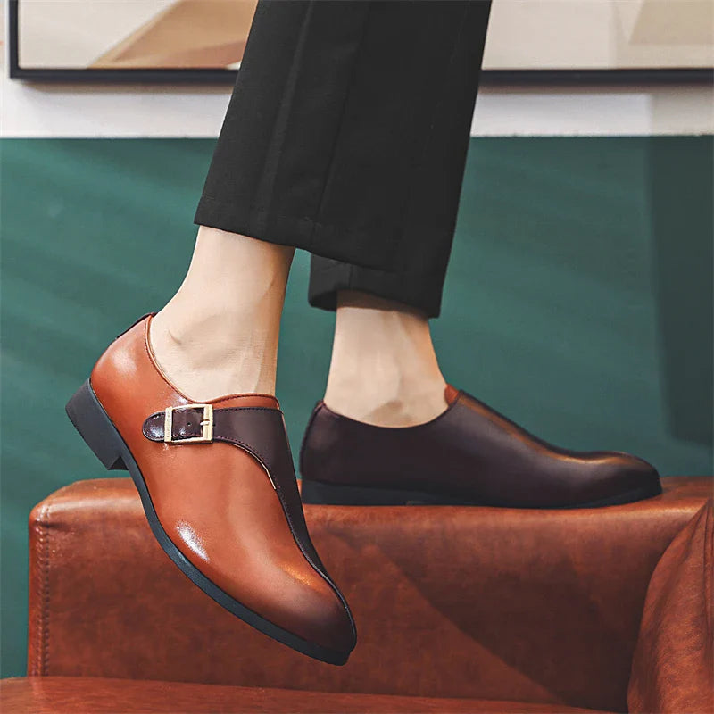 Men's Formal Leather Dress Shoes – Elegant Oxford Style, Sizes 40–48, Classic Black or Brown