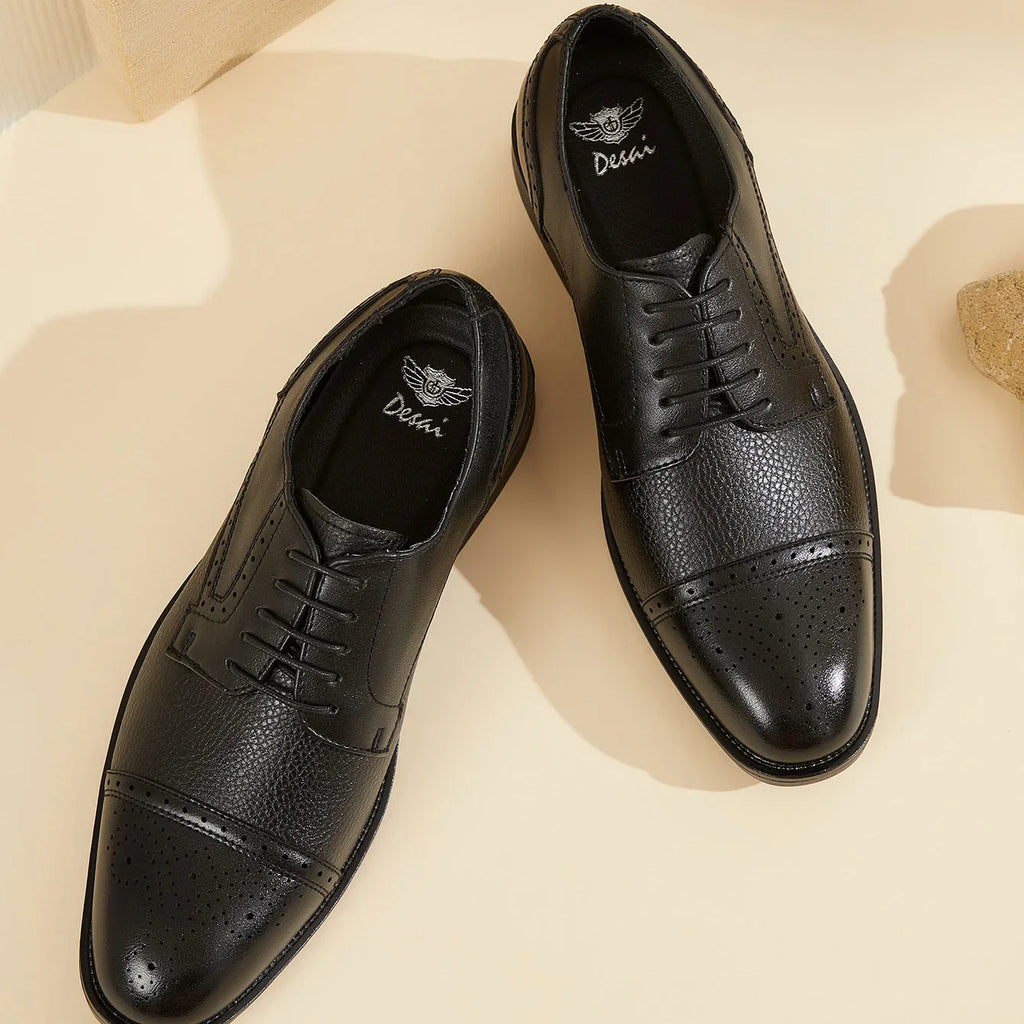 Men Summer PU Round Toe Lace Up Height Increase Business Formal Dress Shoes Breathable Anti-Slip For Office Work Shoes