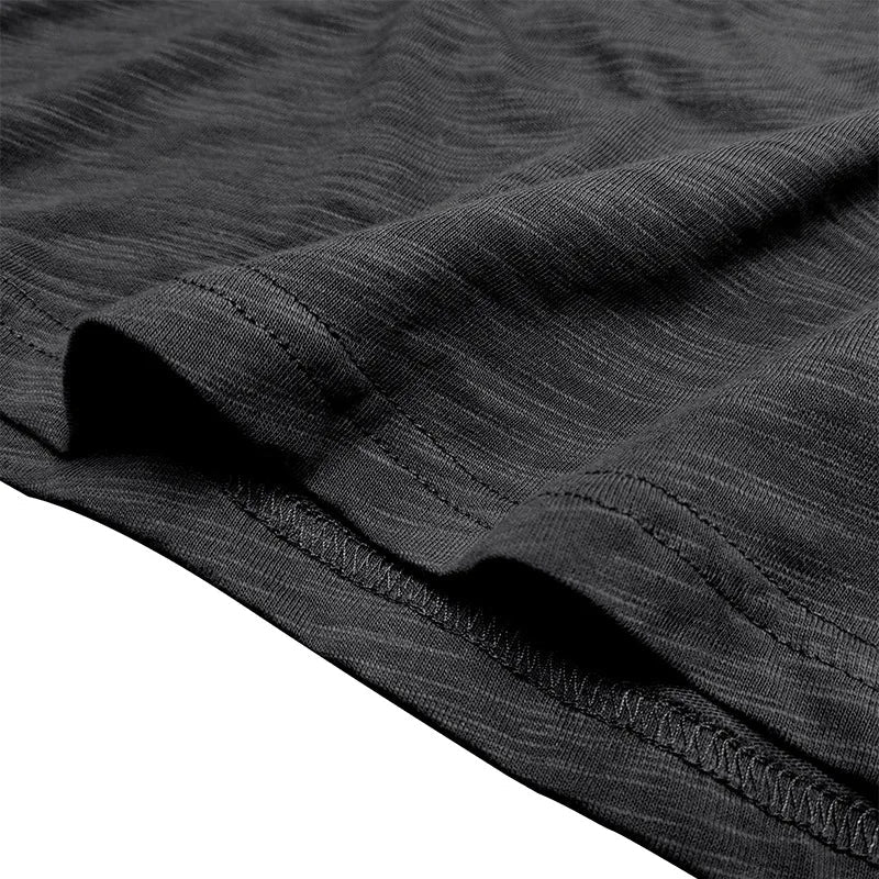 New Autumn Long Sleeve T-Shirt Mens Casual Solid Color Top Henley Neck Slim Versatile Work T-shirt Breathable Outdoor Thin Tee