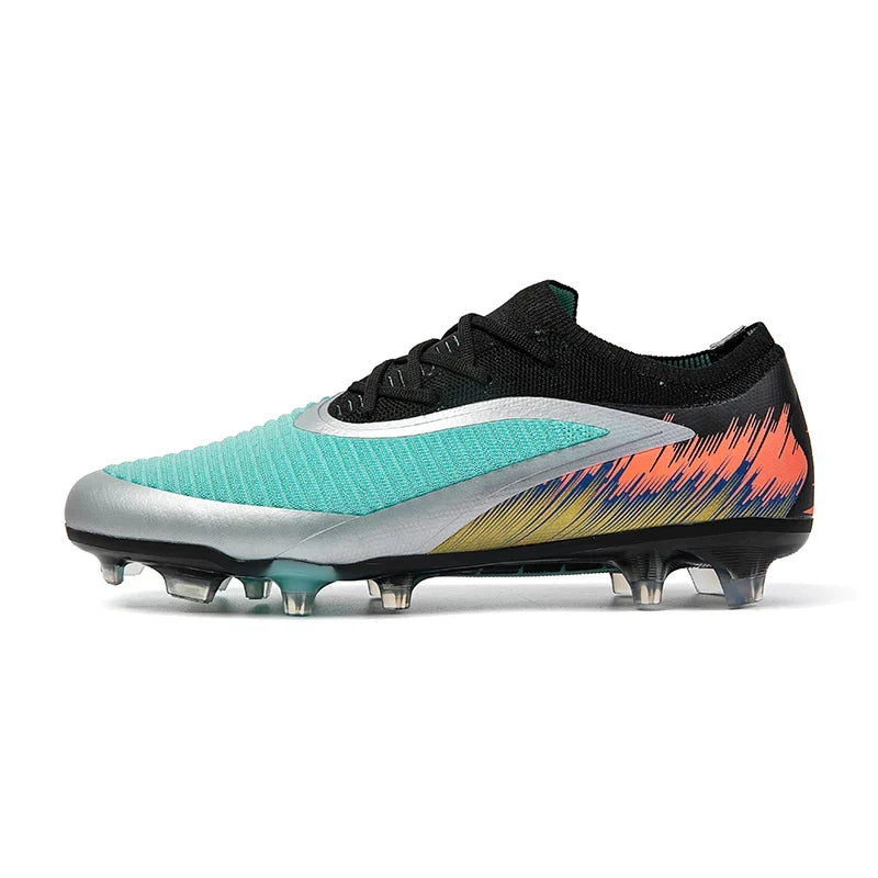 Football Shoes Men Quality Outdoor Training Soccer Boots Black White Long Spike Suitable for Teenager Boys Big Size