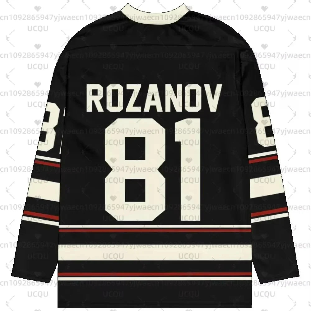 Women Men Rozanov 81 HOLLANDER NO.24 T-shirt Unisex Tops Heated Rivalry Hockey Jersey Long Sleeves T-shirt Tops