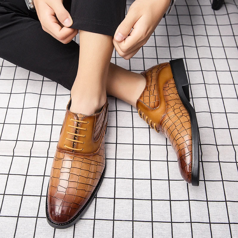 Spring Italian high-quality Blue Leather Shoes for Men men leather shoes Wedding Dress Shoes Patent mens loafers Big size:38-48
