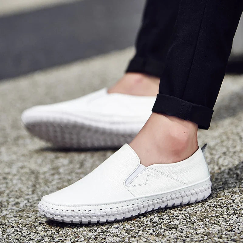 New Plus Size 49 50 Men Loafers Soft Moccasins Fashion Soft Spring Autumn Genuine Leather Shoes Men Casual Flats Driving Shoes
