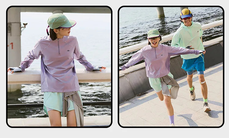 Man Quick-Dry Long Sleeve Shirt - Breathable, Anti-Odor, UPF Sun Protection with Raglan Sleeve Unisex Outdoor Jacket