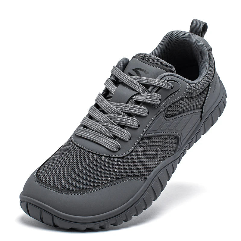 Minimalist Wide Toe Shoes Mens Womens Artificial Leather Running Sneakers Lace Up Lightweight Breathable Walking Shoes