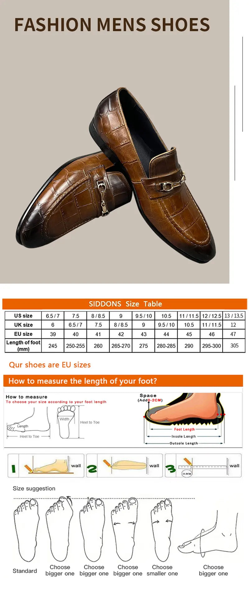 Men's Genuine Leather Loafers|Crocodile-Print Slip-On Shoes for Men|Pointed Toe Fashion Footwear|Comfortable Men's Dress Shoes