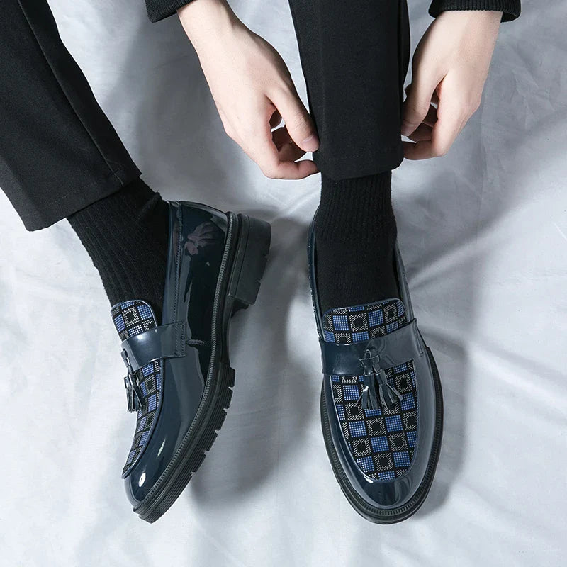Leather Men Casual Black Tassel Loafers Handmade Soft Leisure Shoes Breathable Slip-On Comfortable for Drive Footwear Moccasins