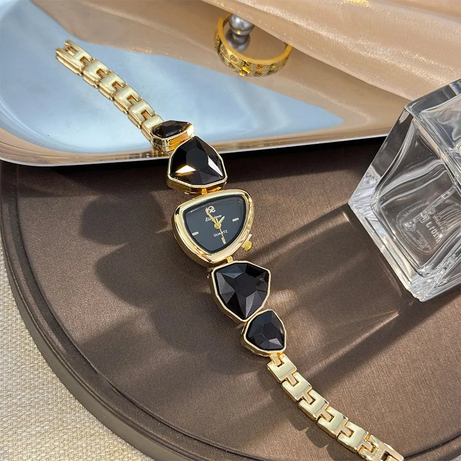 New color scheme irregular design big diamond watch light luxury niche watch color fashion high sense foreign trade wholesale