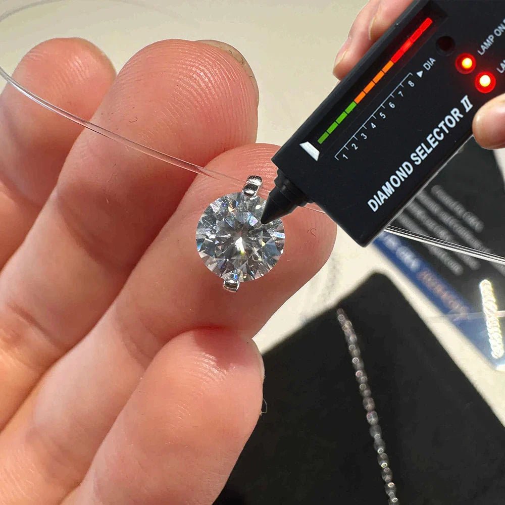 0.5-5CT Moissanite Pendant Necklace Women  Certified 925 Sterling Silver Transparent Fishing Line Choker Chain Jewelry