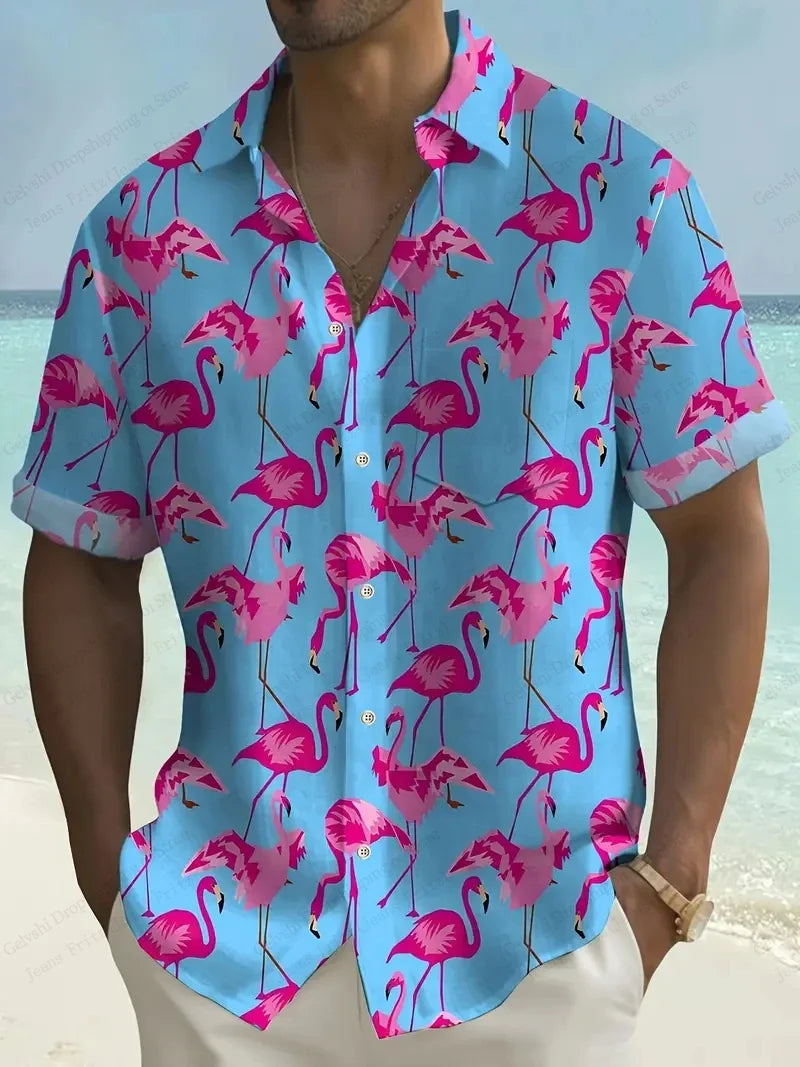 Men's Vocation Lapel Camisa Oversized Hawaiian Shirts