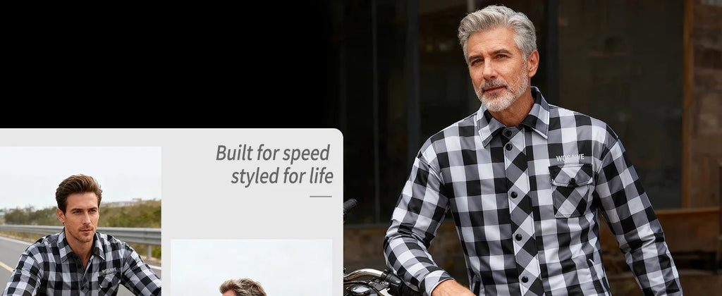 Men's Women's Winter Motorcycle Jacket Warm Motocross Motorbike Checkered Casual Outdoor Riding Shirts