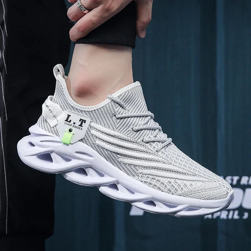 Mens Sport Shoes Breathable Lightweight Sneakers Outdoor Mesh Black Running Shoes Athletic Jogging Tenis Walking Shoes Man