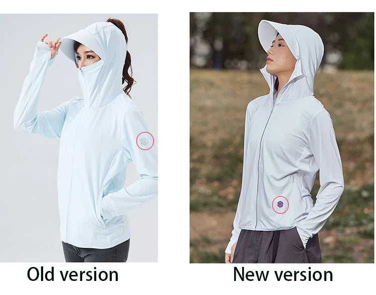 Long Sleeve Hoody Summer Women Sun UV Protection Quick Dry Clothing Men Hooded Jacket Thin Beach Sweatshirt