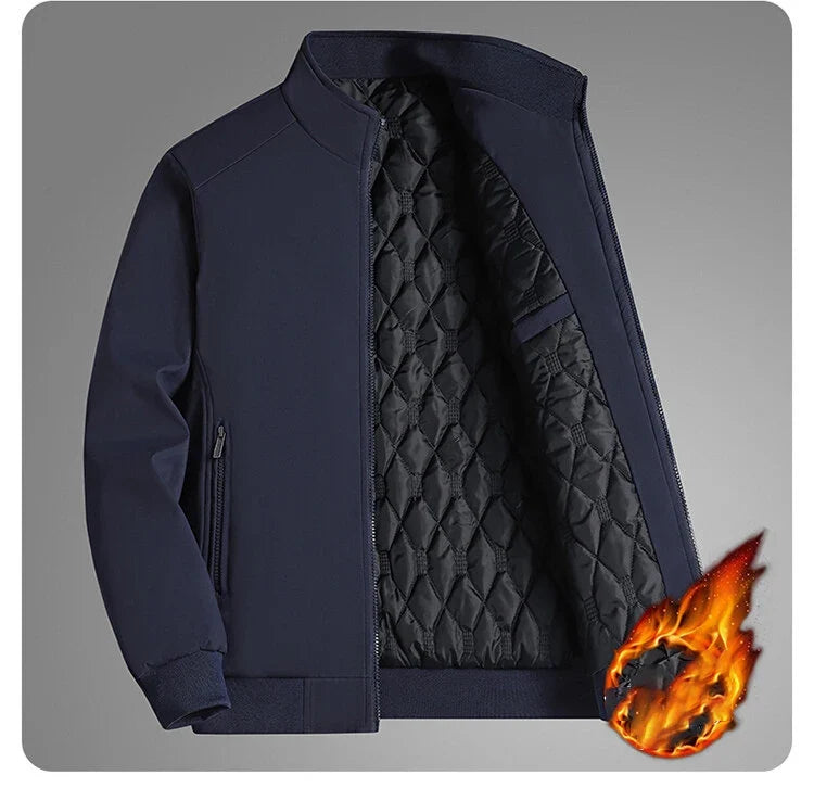 Plus Size 8xl Jacket for Men 2026 Thick Stand Collar Solid Winter Jacket Men Waterproof Warm Business Casual Men Coats