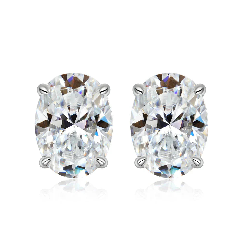 1ct-4ct Real Moissanite Earrings S925 Sterling Silver Earrings For Women Wedding Engagement Party Jewelry