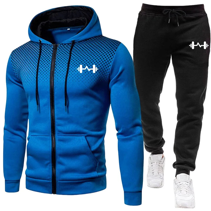2025 New Arrival Men's Set Hoodie + Sweatpants Autumn Winter Daily Casual Sporty Jogging Suit Zipper Male Sweatshirt Outfit