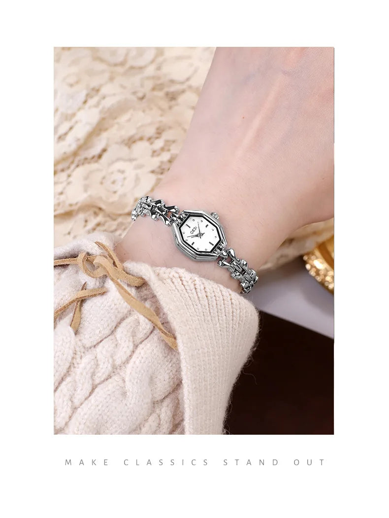Ladies Watches are Exquisite Light Luxury Retro Metal Bracelets high-end Waterproof Women Fashion Quartz Wristwatches
