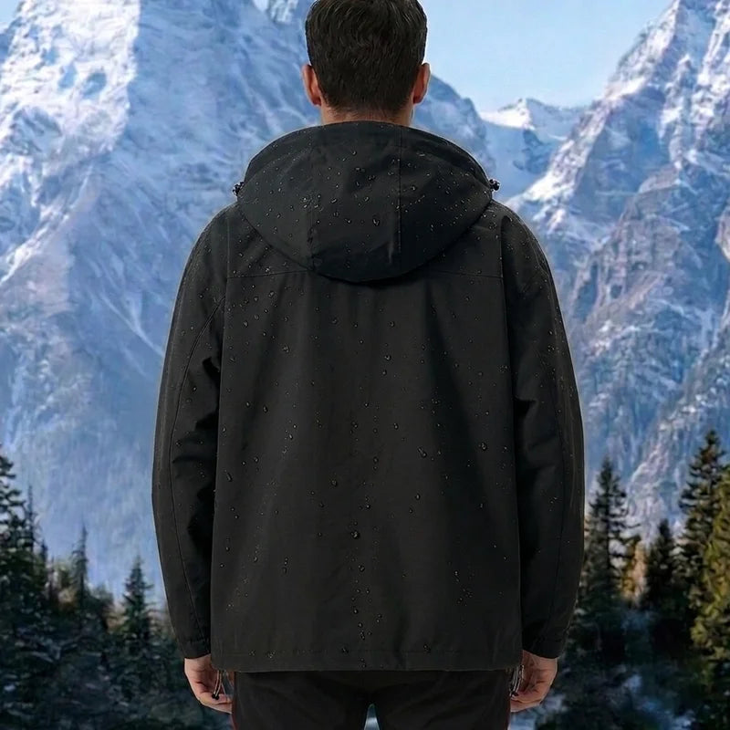 Men's Outdoor Jacket Waterproof Windbreaker Sports Climbing Trekking Multiple Pockets Skiing Softshell Zipper Hooded Jackets